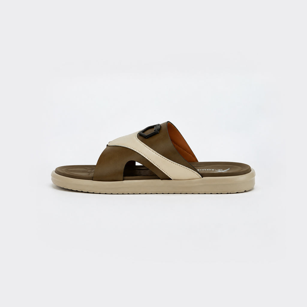 Olive Green Buckle Slipper