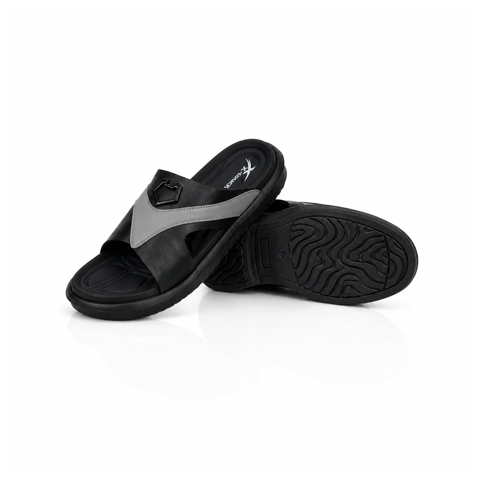Black Buckle Slipper