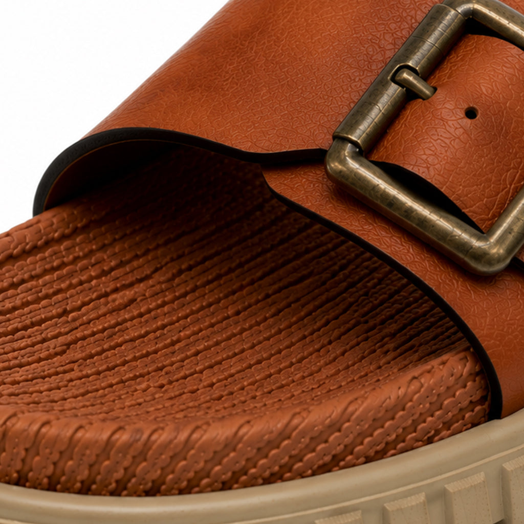 Brown Strap Slipper