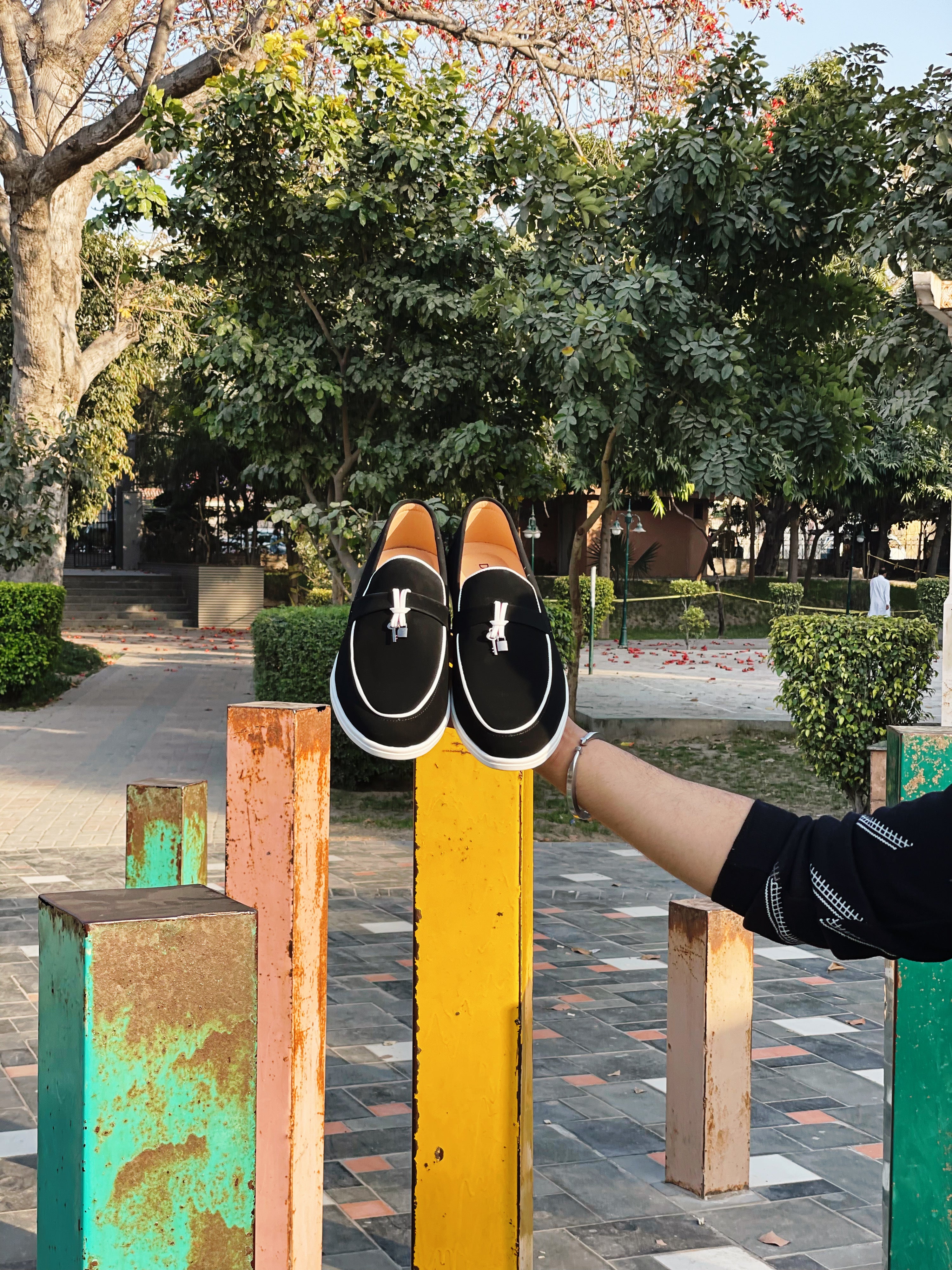 Black  Loro Piano Loafers