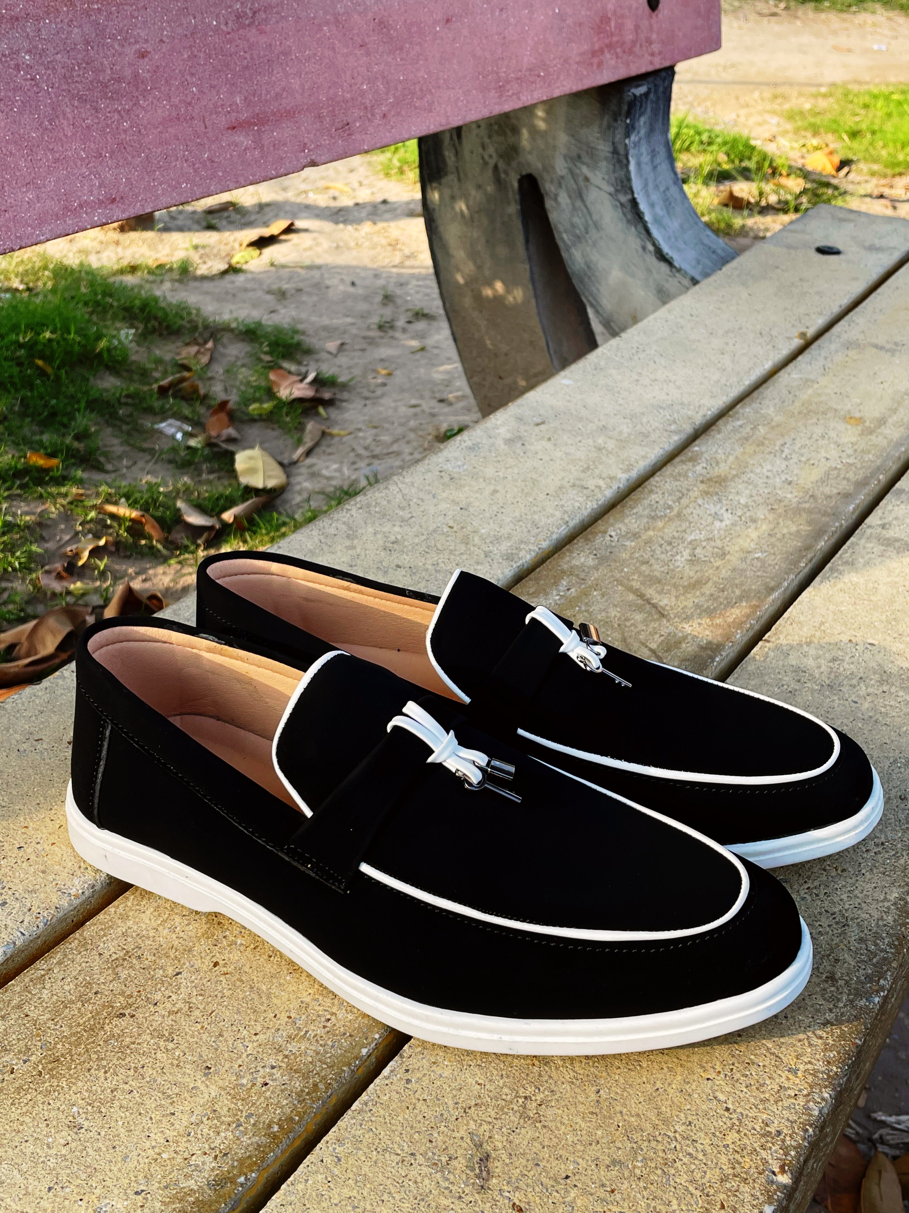 Black  Loro Piano Loafers